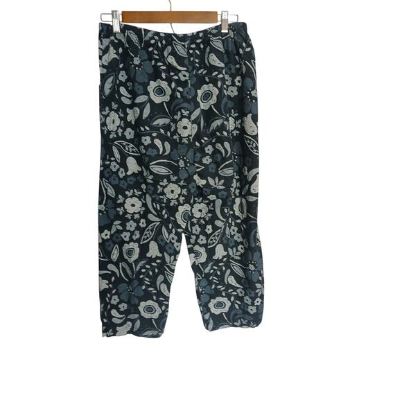 5 for $40 Fresh Produce Navy Floral Print Pull-on Pants Cargo Style L - Picture 7 of 7